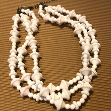 Load image into Gallery viewer, White Scalloped Beaded Morgan Necklace