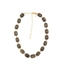 Load image into Gallery viewer, Black &amp; Gold Etched Amelia Necklace
