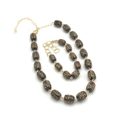 Load image into Gallery viewer, Black &amp; Gold Etched Betsy Bracelet