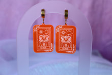 Load image into Gallery viewer, Neon Orange Zodiac Earrings