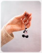 Load image into Gallery viewer, Black Cherry Beaded Bag Charm