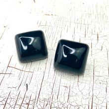 Load image into Gallery viewer, Black Deco Chunky Square Stud Earrings