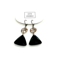 Load image into Gallery viewer, Pink Shine &amp; Black Facet Trinket Earrings
