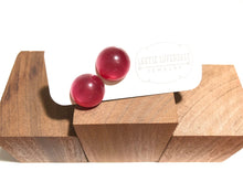 Load image into Gallery viewer, Cranberry Pink Moonglow Retro Button Stud Earrings