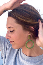 Load image into Gallery viewer, Olive &amp; Sage Flower Garden Donut Drop Earrings