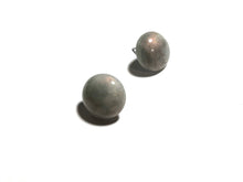 Load image into Gallery viewer, Grey Aurora Borealis Marbled Retro Button Stud Earrings