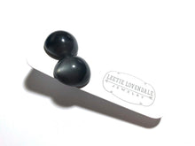 Load image into Gallery viewer, Charcoal Grey Moonglow Retro Button Stud Earrings