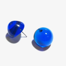 Load image into Gallery viewer, Aqua Blue Large Gumdrop Stud Earrings