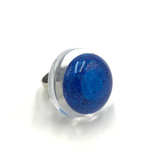 Load image into Gallery viewer, Blue Glitter Cocktail Ring