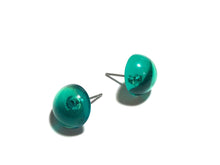 Load image into Gallery viewer, Emerald Green Transparent Retro Button Stud Earrings