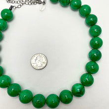 Load image into Gallery viewer, Emerald Green Marbled Lucite Bead Marco Necklace