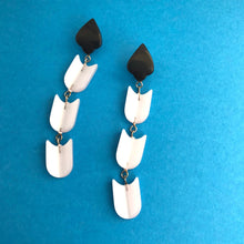 Load image into Gallery viewer, Black Spade &amp; Scale Moonglow Statement Earrings