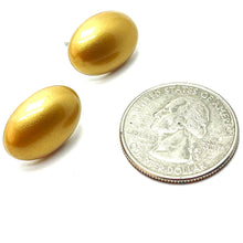 Load image into Gallery viewer, Gold Glisten Metallic Lucite Oval Stud Earrings