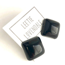 Load image into Gallery viewer, Black Deco Chunky Square Stud Earrings