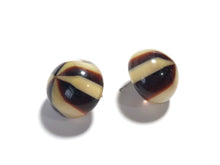 Load image into Gallery viewer, Brown &amp; Beige Caramel Candy Retro Button Stud Earrings