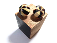 Load image into Gallery viewer, Brown &amp; Beige Caramel Candy Retro Button Stud Earrings