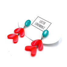 Load image into Gallery viewer, Teal &amp; Orange Ivy Drop Earrings *