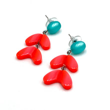 Load image into Gallery viewer, Teal &amp; Orange Ivy Drop Earrings *