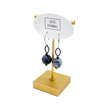Load image into Gallery viewer, Marbled Gray Deco Link Earrings
