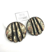 Load image into Gallery viewer, Deep Carved Dark Night Button Stud Earrings