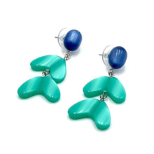 Load image into Gallery viewer, Blue &amp; Green Ivy Drop Earrings *