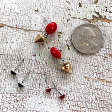 Load image into Gallery viewer, Very Cherry Red &amp; Gold Spike Small Studs Set | As Seen on the CW's Riverdale