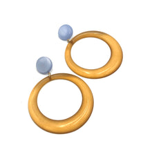 Load image into Gallery viewer, Smoke &amp; Blue Moonglow Iris Earrings