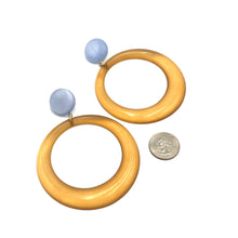 Load image into Gallery viewer, Smoke &amp; Blue Moonglow Iris Earrings