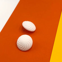 Load image into Gallery viewer, White Vortex Retro Button Stud Earrings