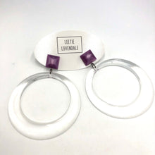 Load image into Gallery viewer, Clear &amp; Lilac Moonglow Iris Earrings