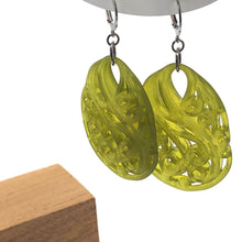 Load image into Gallery viewer, Olive Green Paisley Teardrop Earrings