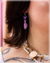 Load image into Gallery viewer, Lilac Sea Glass Earrings