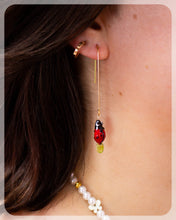 Load image into Gallery viewer, Glass Ladybug Earrings