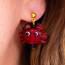 Load image into Gallery viewer, Glass Crab Earrings