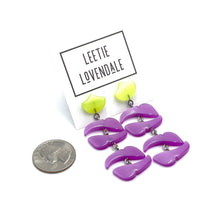 Load image into Gallery viewer, Lemon &amp; Lilac Moonglow Shield Statement Earrings