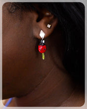 Load image into Gallery viewer, Glass Ladybug Earrings