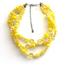 Load image into Gallery viewer, Lemon Yellow Crackle Mix Beaded Morgan Necklace *