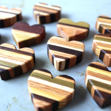 Load image into Gallery viewer, Striped Wooden Hearts