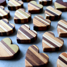 Load image into Gallery viewer, Striped Wooden Hearts