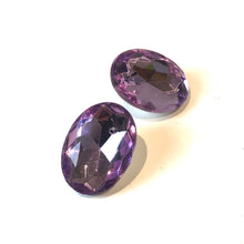 Load image into Gallery viewer, Lilac Faceted Oval Shine-On Stud Earrings