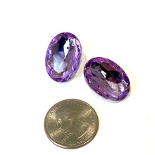 Load image into Gallery viewer, Lilac Faceted Oval Shine-On Stud Earrings