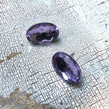 Load image into Gallery viewer, Lilac Faceted Oval Shine-On Stud Earrings
