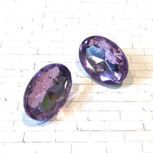 Load image into Gallery viewer, Lilac Faceted Oval Shine-On Stud Earrings