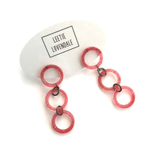 Load image into Gallery viewer, Pink Glitter Tri Dot Donut Earrings