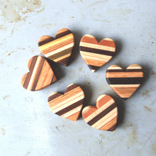 Load image into Gallery viewer, Striped Wooden Hearts