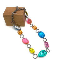 Load image into Gallery viewer, Bright Tones Story Shine-On Gem Shortie Necklace