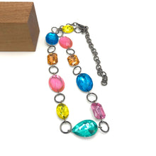 Load image into Gallery viewer, Bright Tones Story Shine-On Gem Shortie Necklace