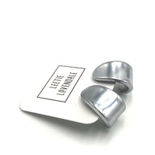 Load image into Gallery viewer, Shabby Metallic Silver Curled Petal Stud Earrings