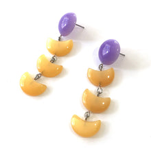 Load image into Gallery viewer, Lavender &amp; Tangerine Moonglow Fish Scale Earrings