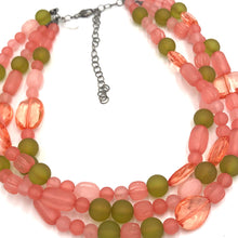 Load image into Gallery viewer, Coral &amp; Olive Frosted Morgan Necklace